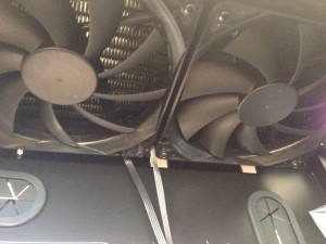 Fans to push air through the CPU cooler radiator