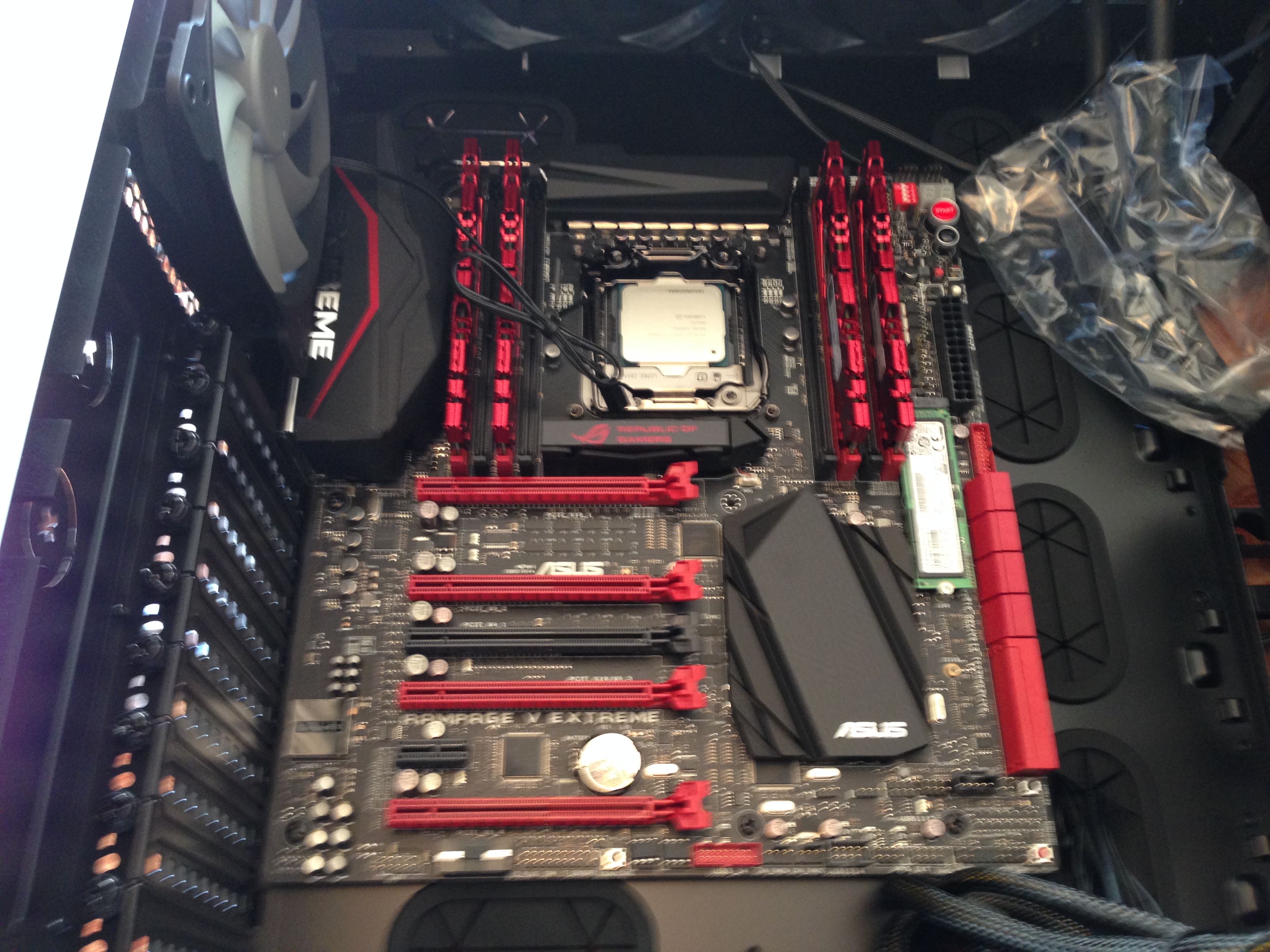 Motherboard installed in case