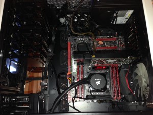 CPU cooling pump installed over CPU