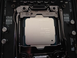 Intel Haswell 5930K processor installed on motherboard